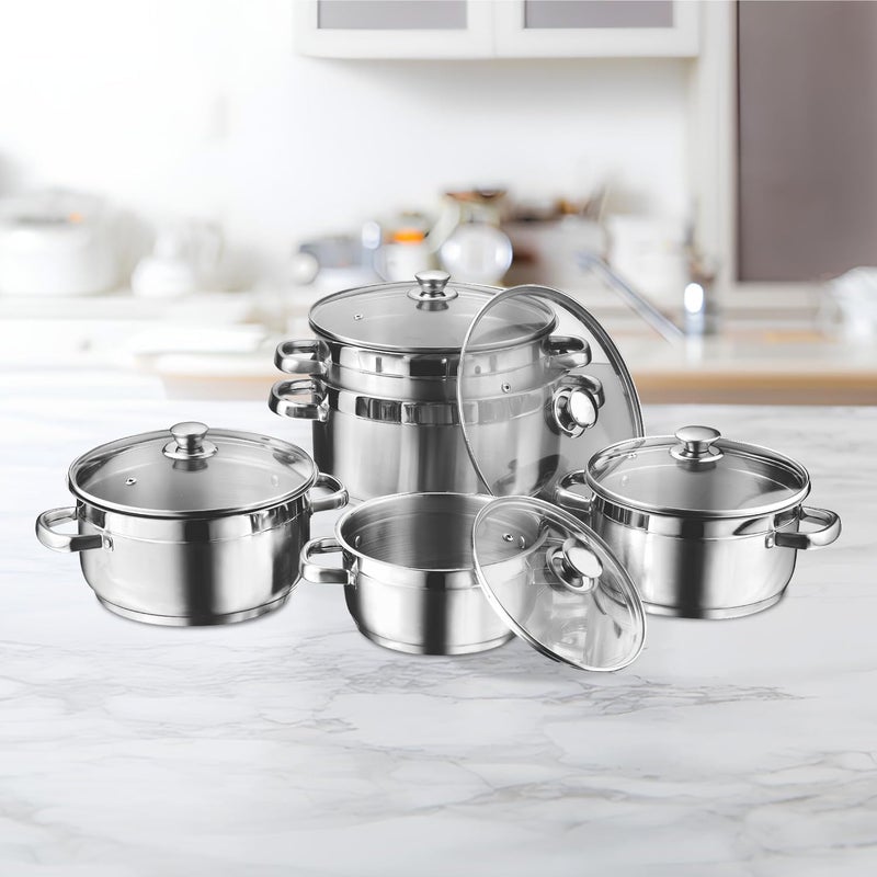 Vinod Stainless Steel Casserole Set - 5 Pieces (2L, 2.7L, 3.6L, 5.0L, 6.0L) - Image 2